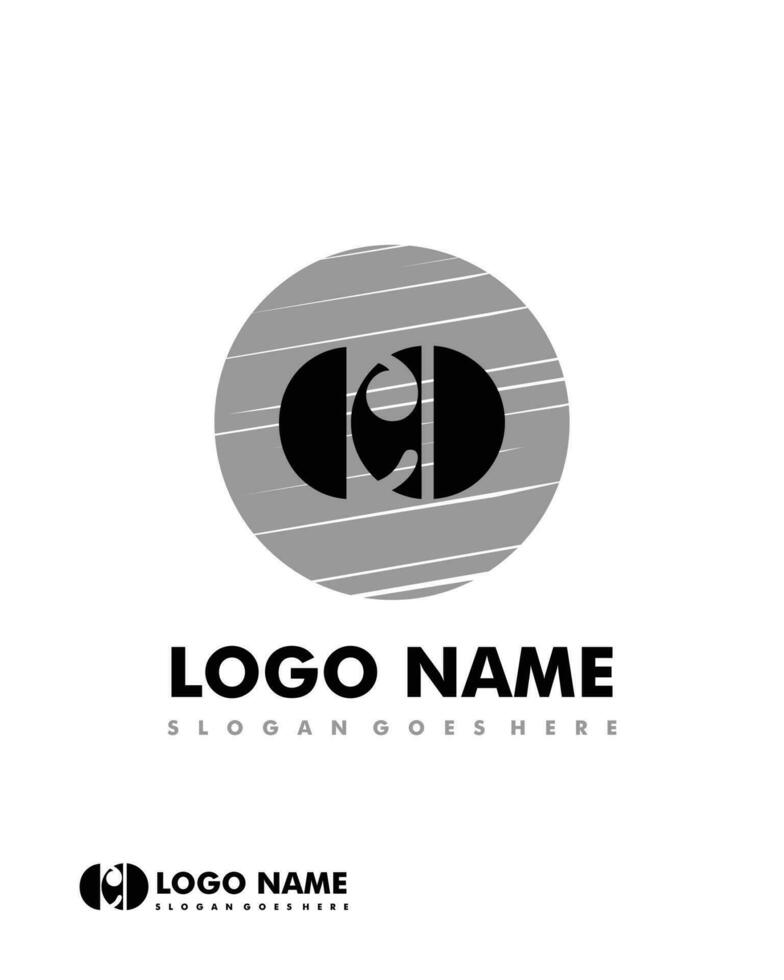 Initial CO negative space logo with circle template vector