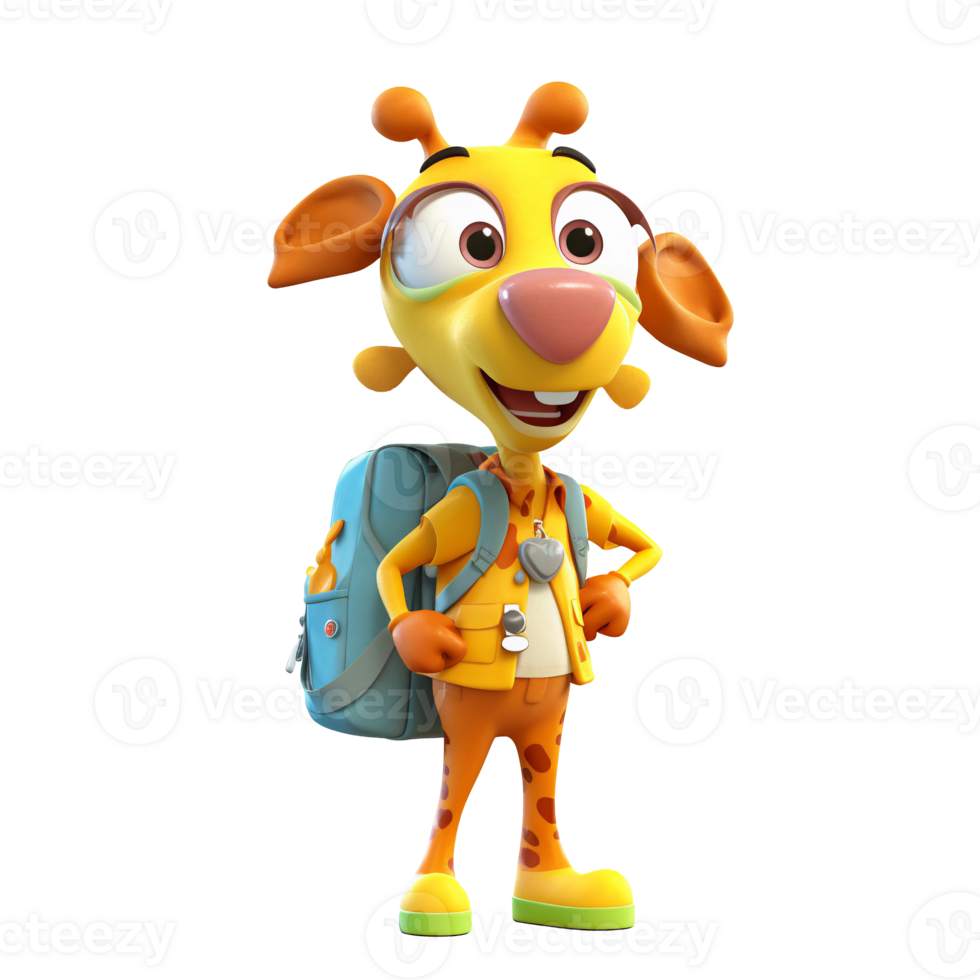 3D cute giraffe character png