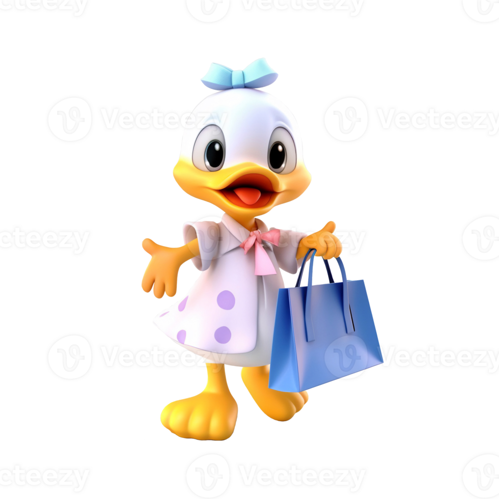 3D cute duck character png