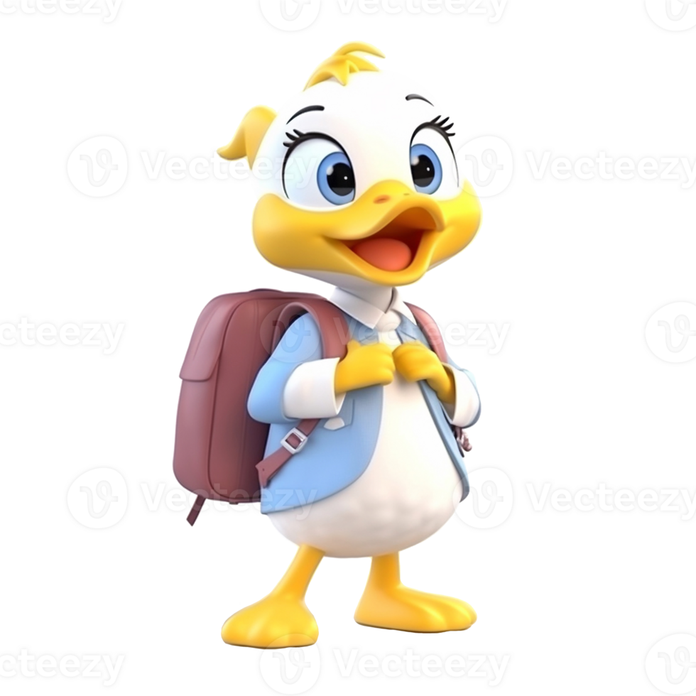 3D cute duck character png