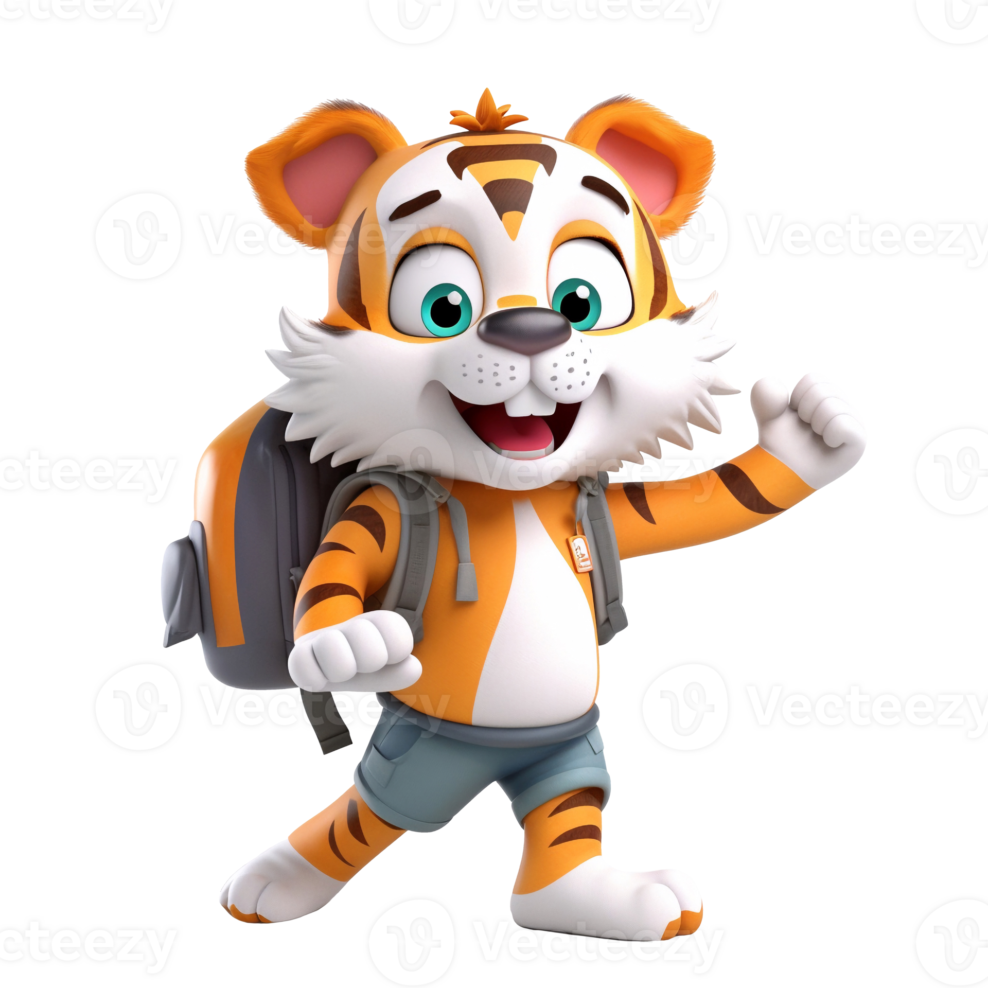 3D cute tiger character 24272749 PNG