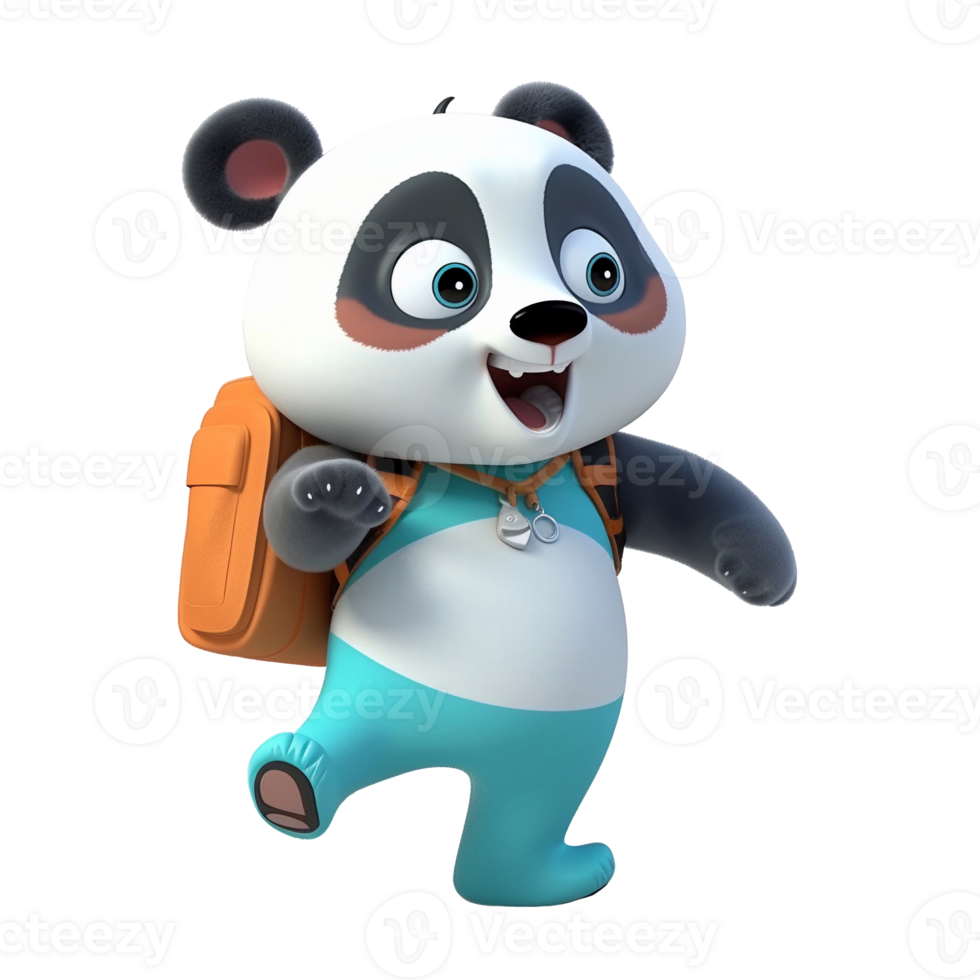 3D cute panda character png
