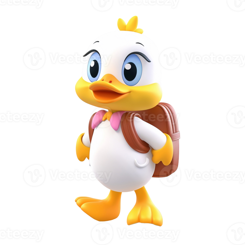 3D cute duck character png