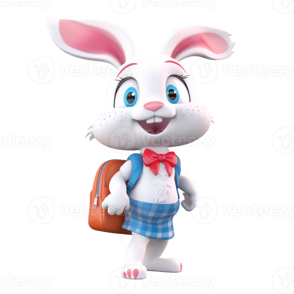 3D cute rabbit character png