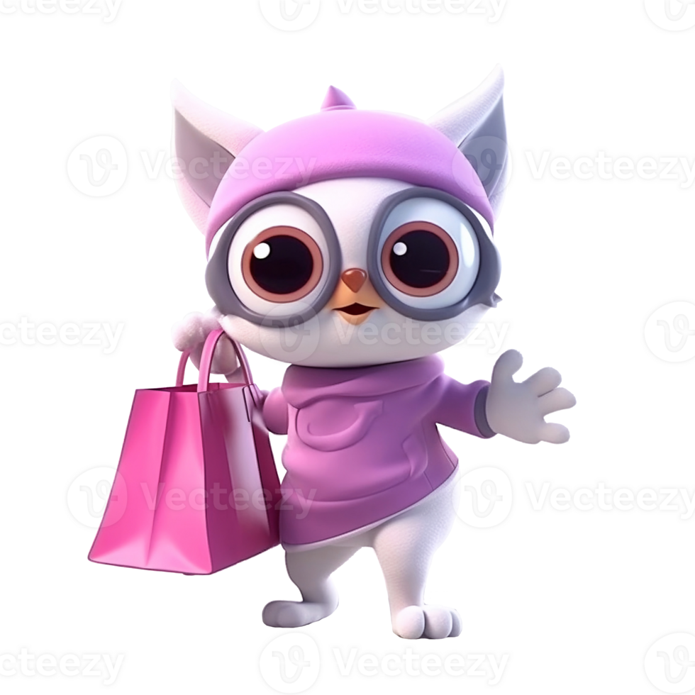 3D cute cat character png