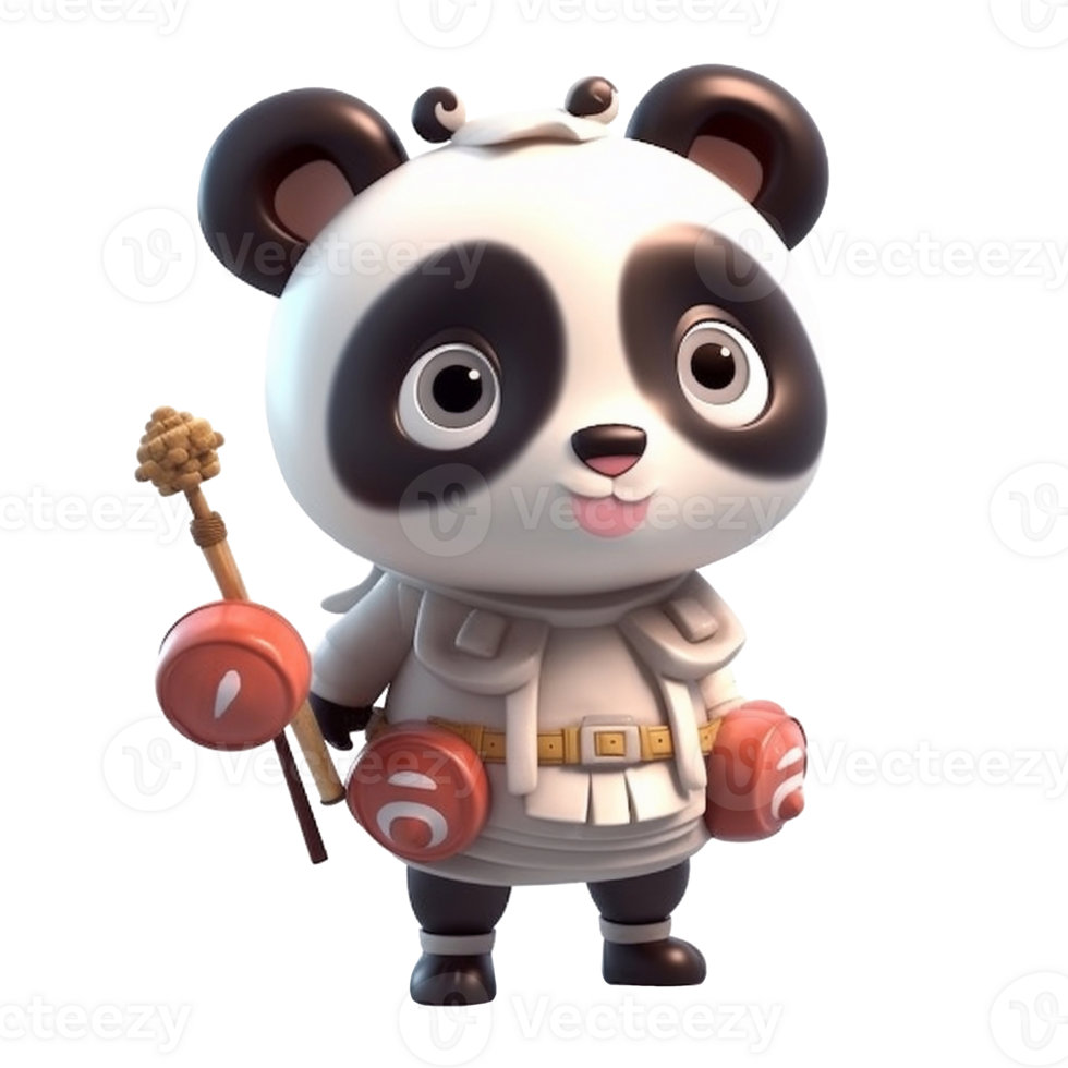 3D cute panda character png