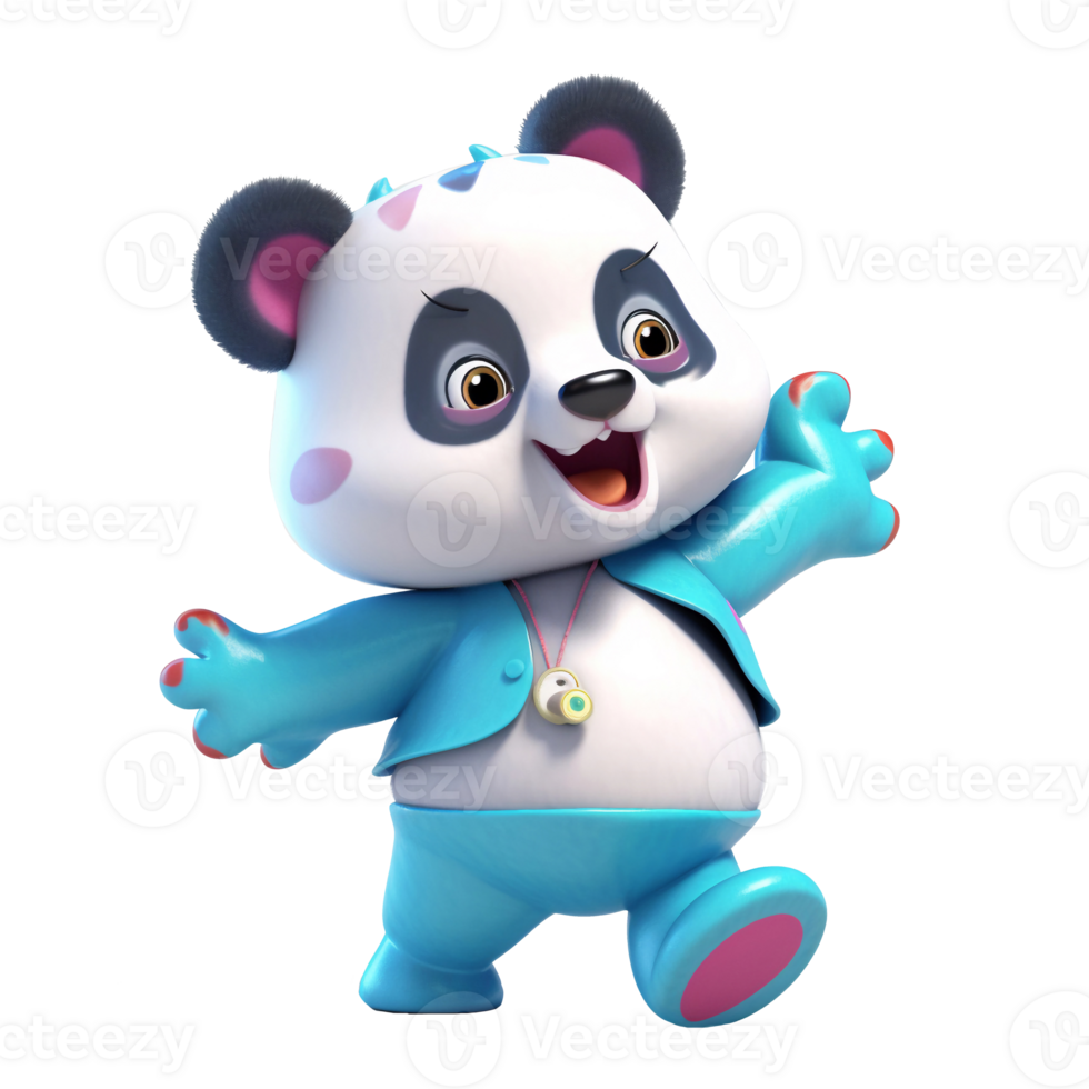 3D cute panda character png