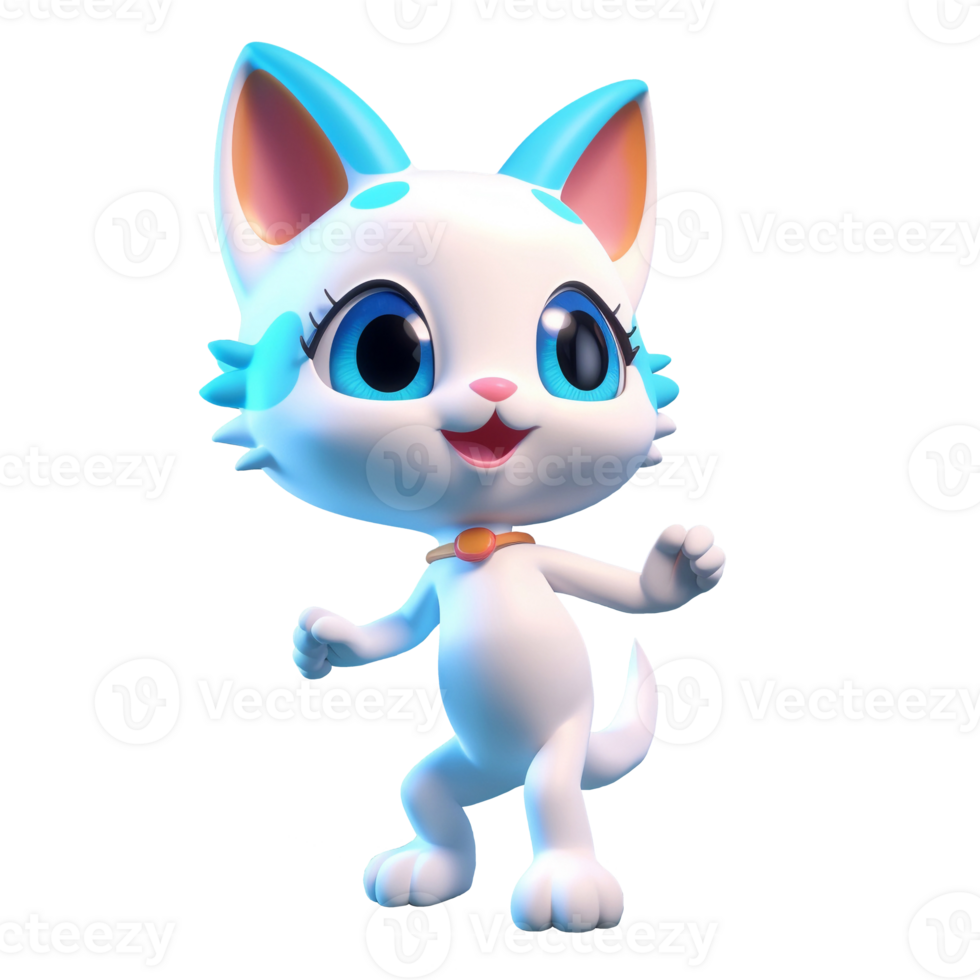 3D cute cat character png