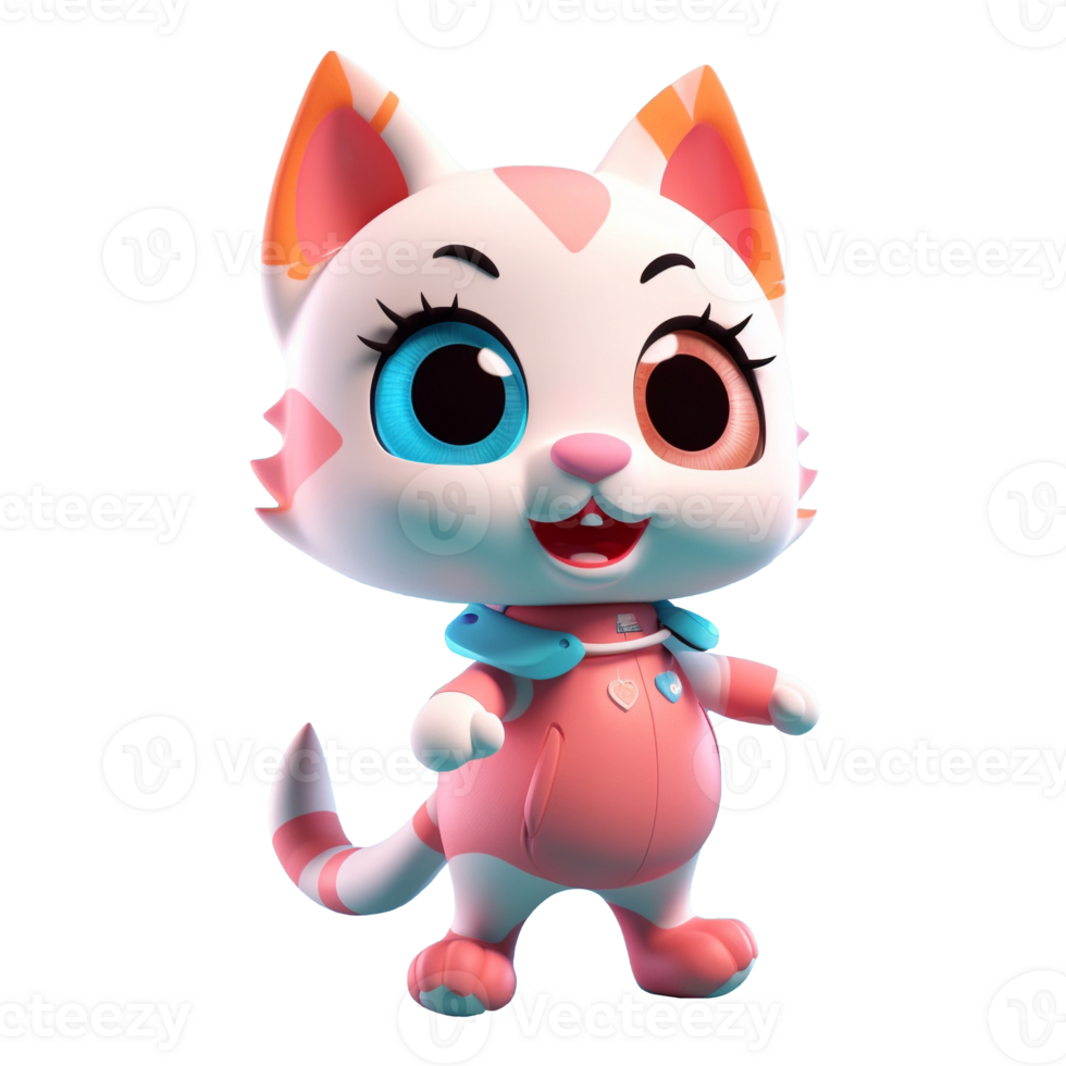 3D cute cat character png