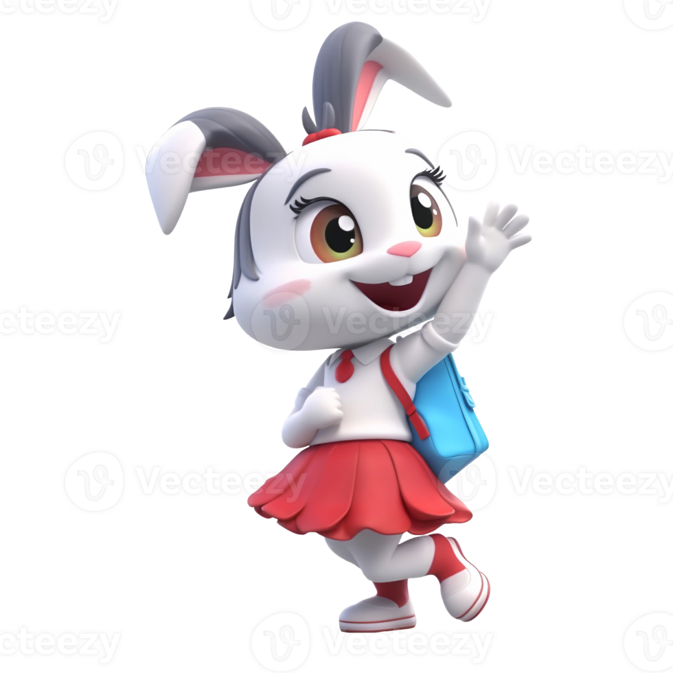 3D cute rabbit character png