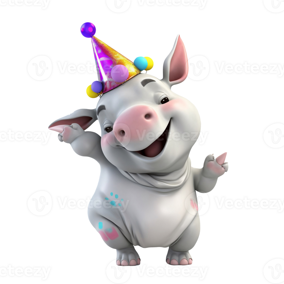 3D cute pig character png
