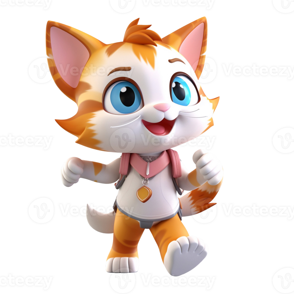 3D cute tiger character png