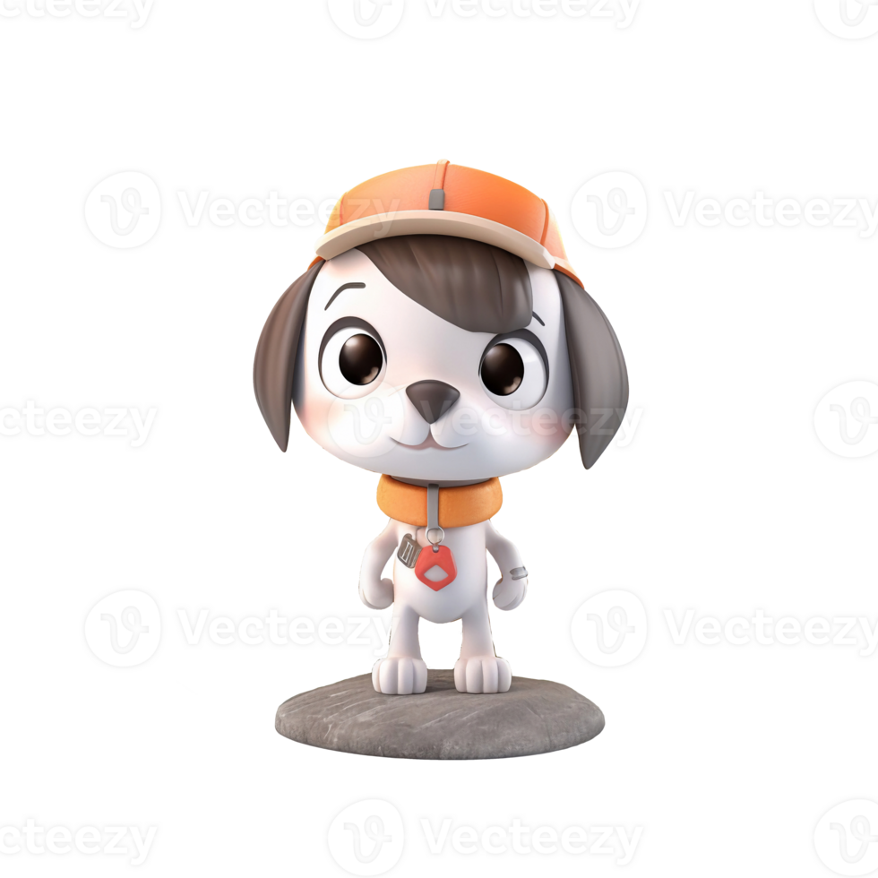 3D cute dog character png
