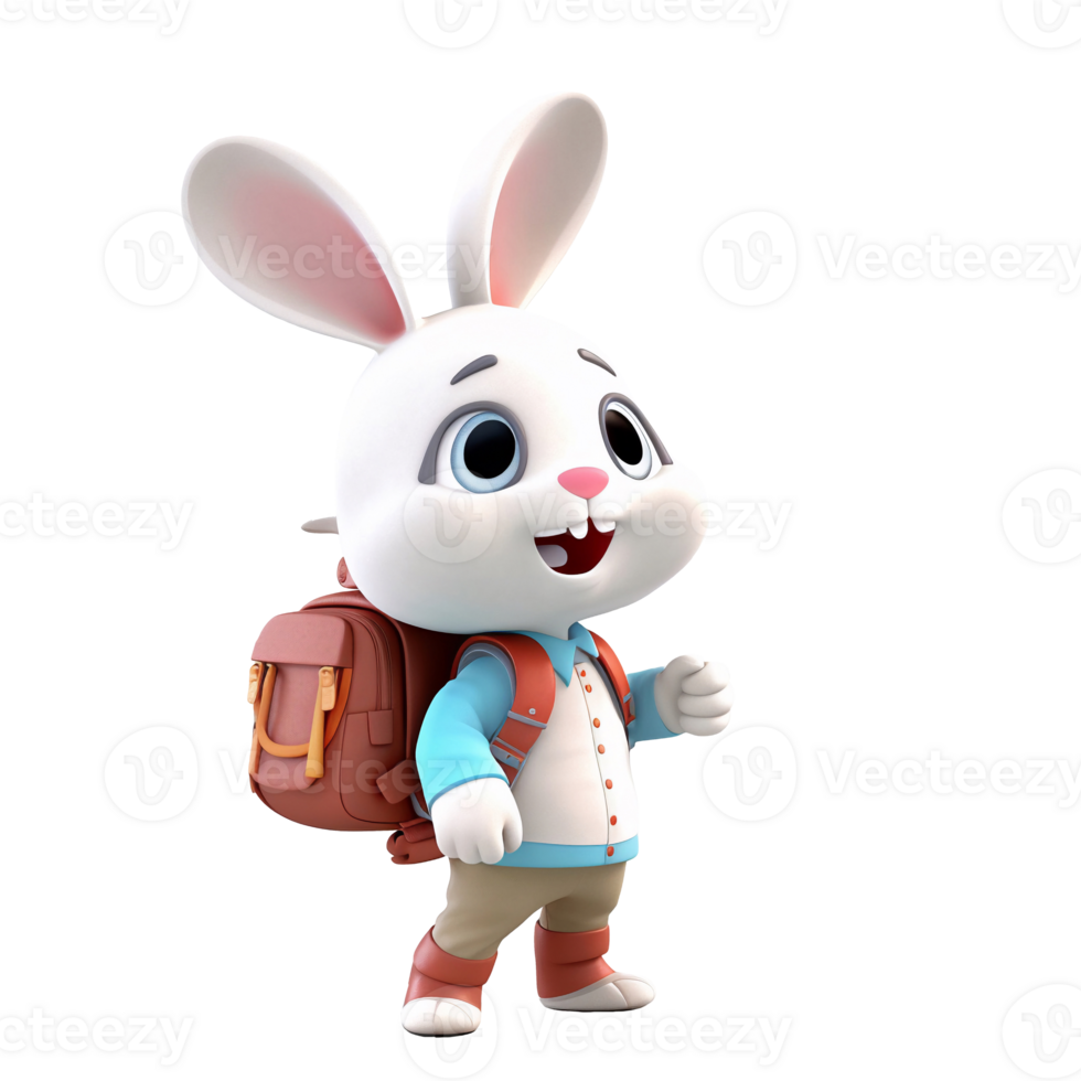 3D cute rabbit character png