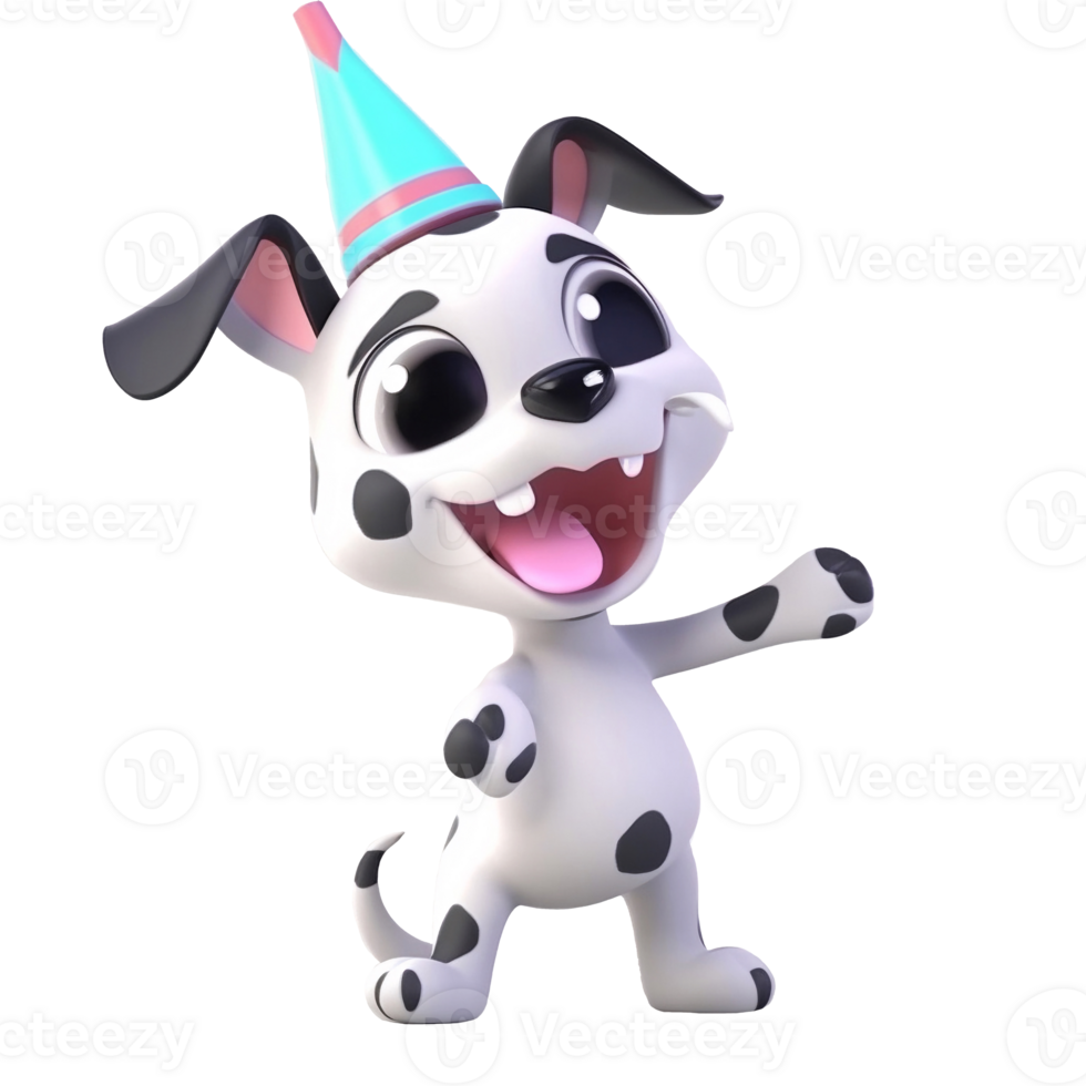 3D cute dog character png