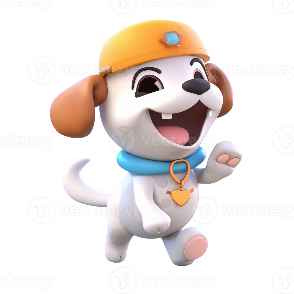 3D cute dog character png
