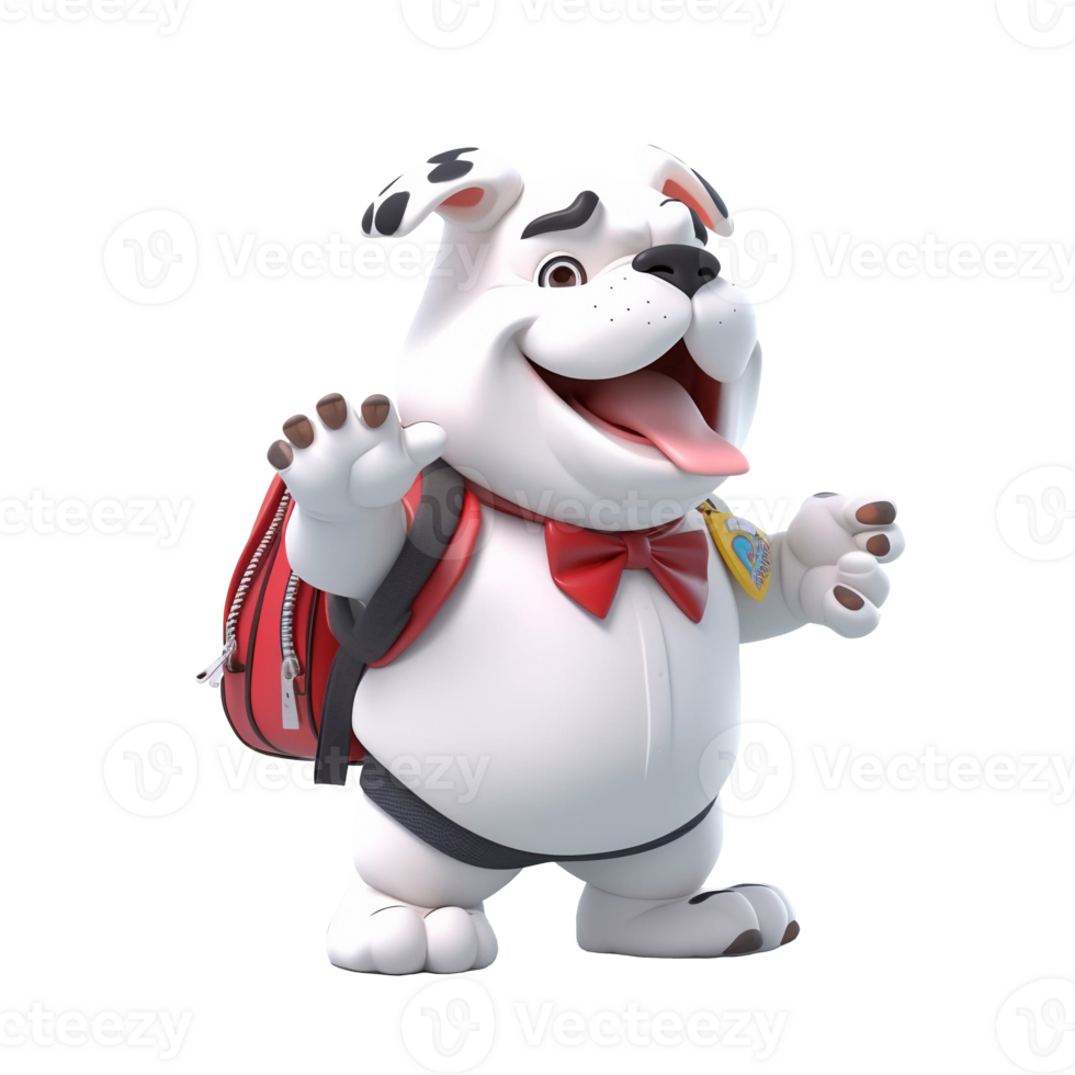 3D cute dog character png