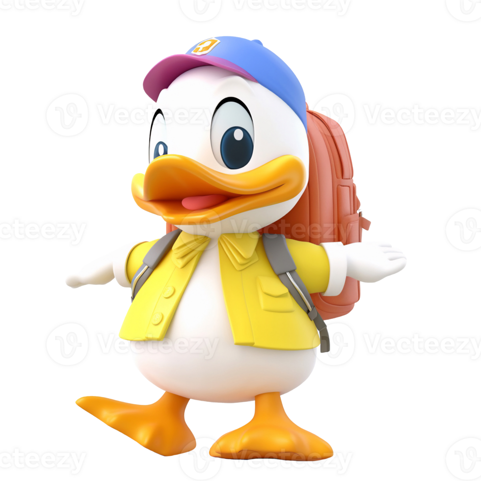 3D cute duck character png