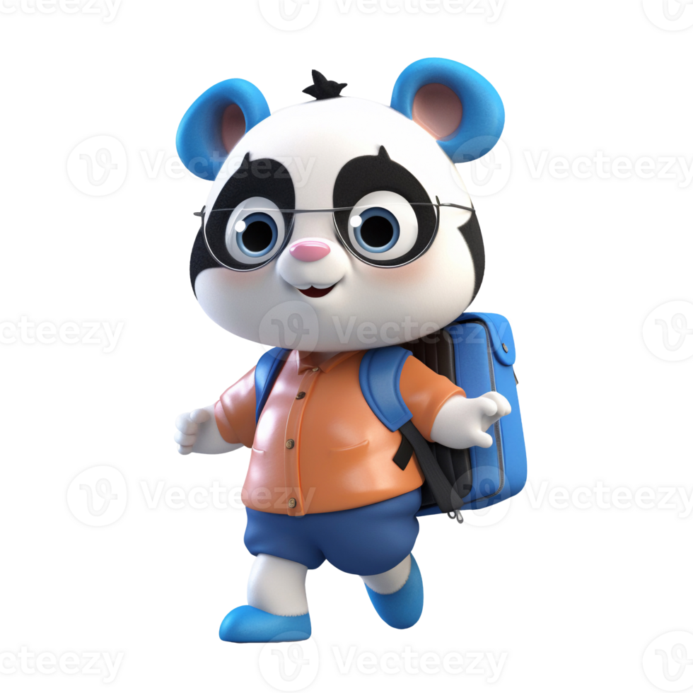 3D cute panda character png