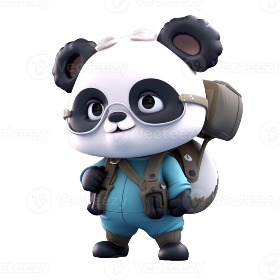 3D cute panda character png