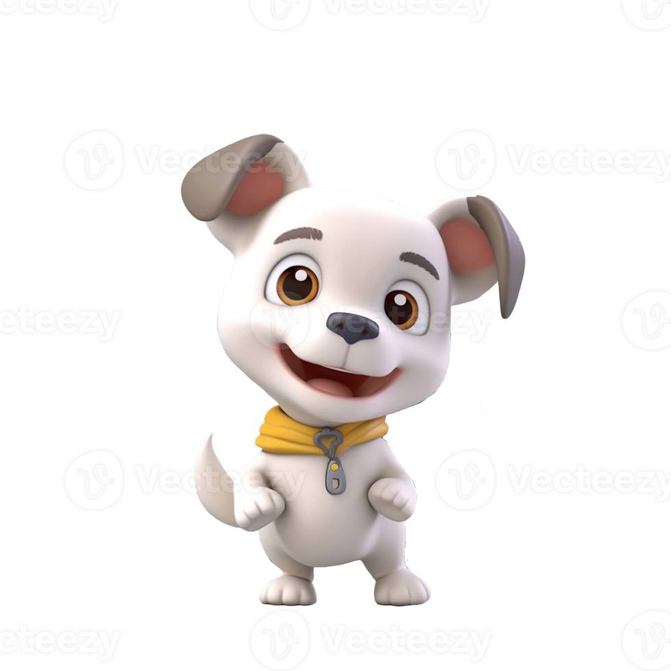 3D cute dog character png