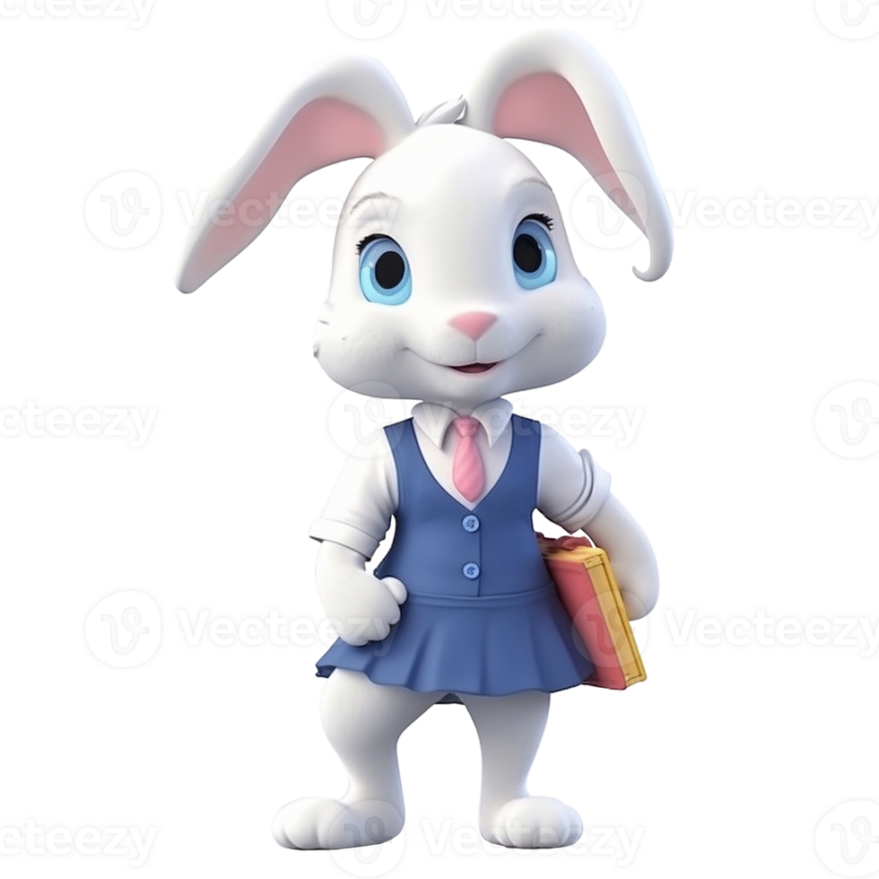 3d mignonne lapin personnage ai génératif png