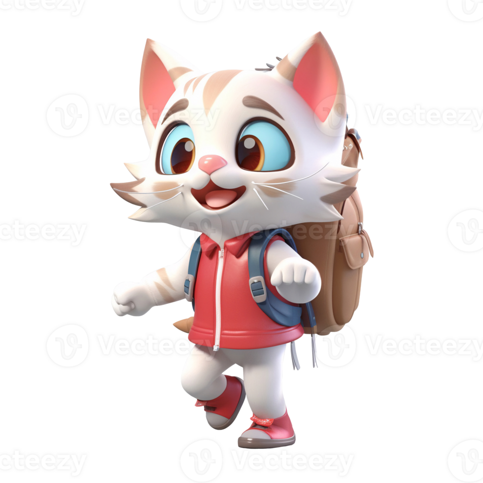 3D cute cat character png