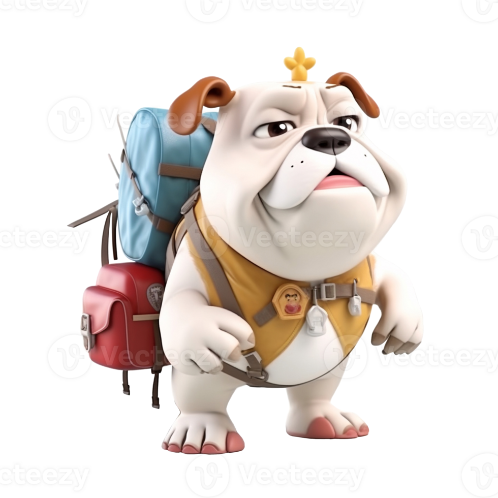 3D cute dog character png
