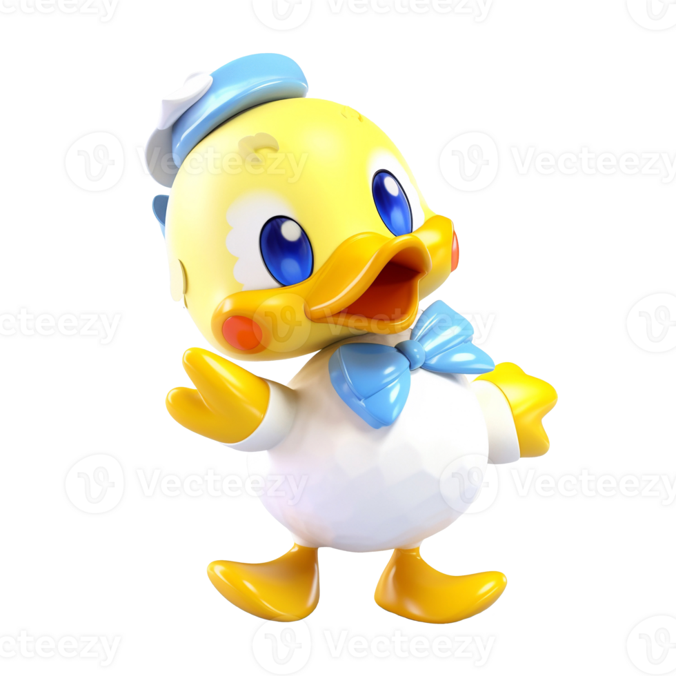 3d fofa Pato personagem ai generativo png