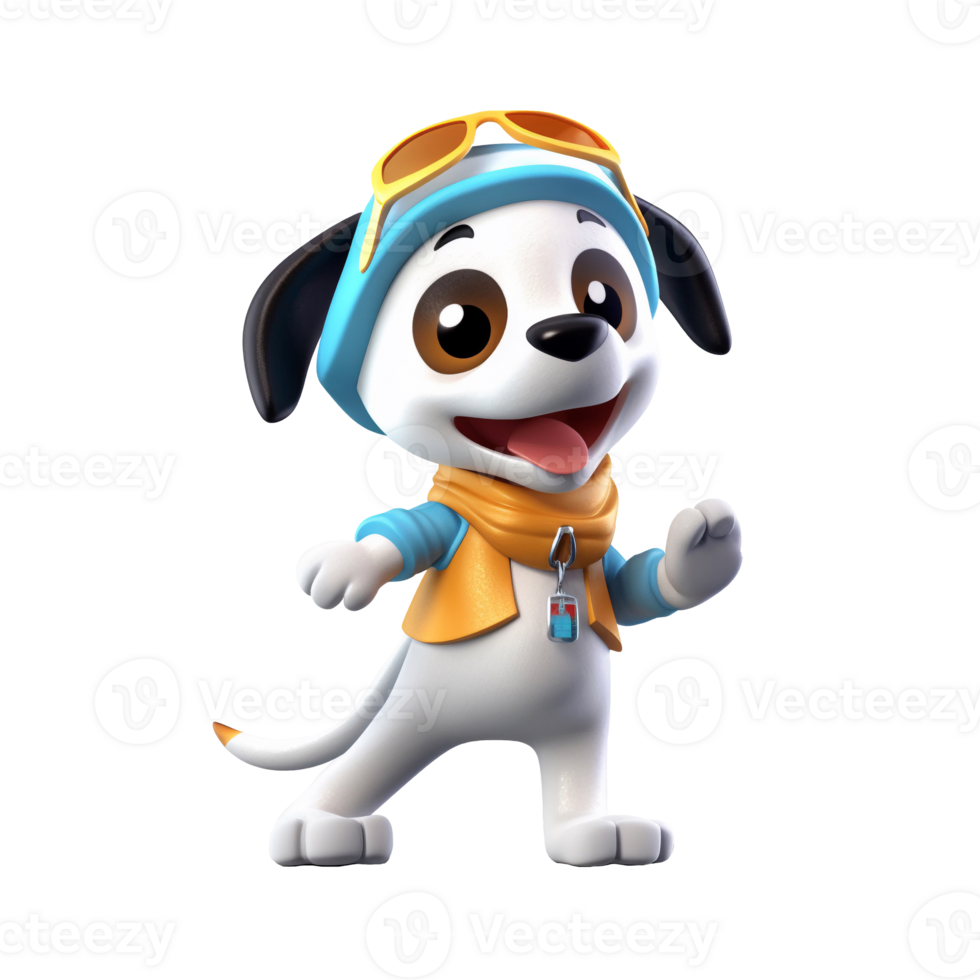 3D cute dog character png