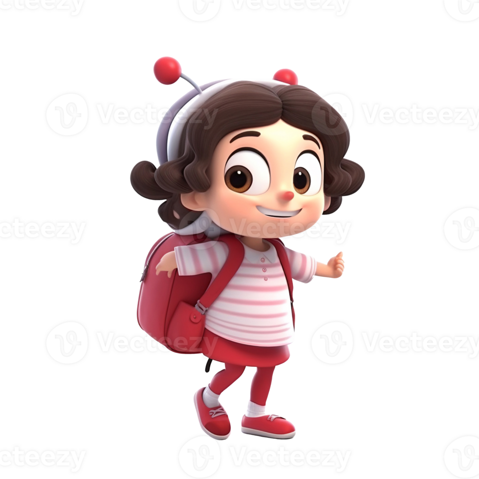 3D cute ladybug character png