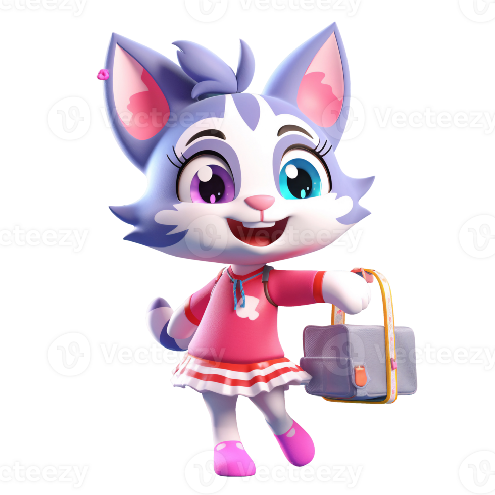 3D cute cat character png