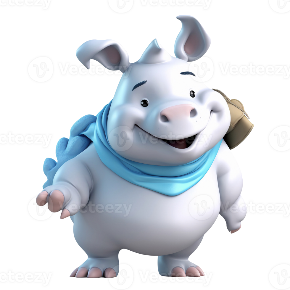 3D cute pig character png