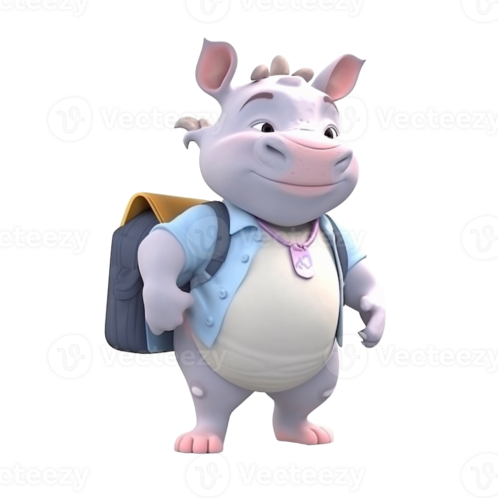 3D cute pig character png
