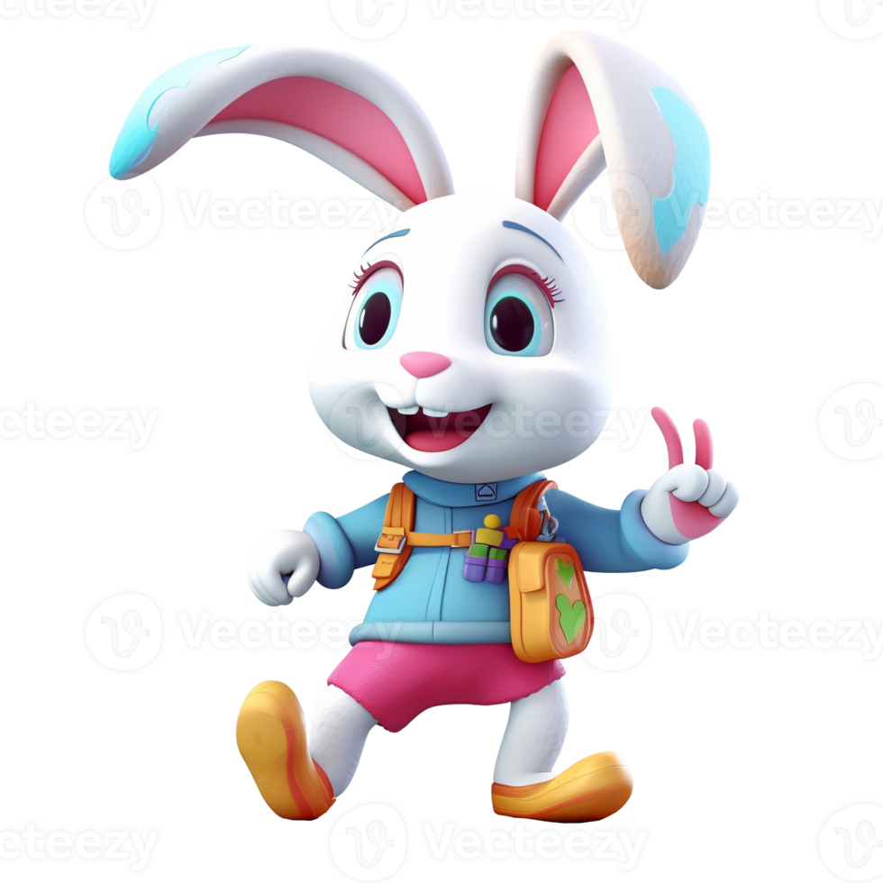 3D cute rabbit character png