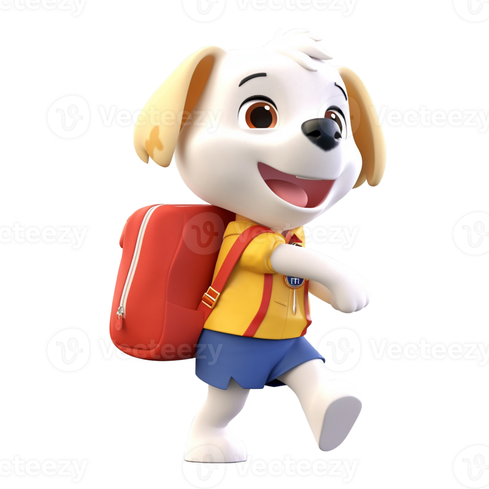 3D cute dog character png