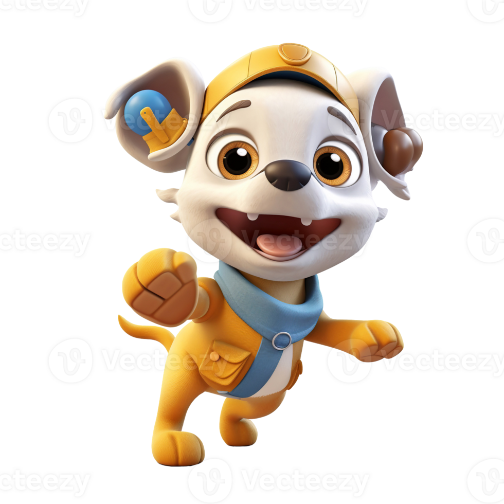 3D cute dog character png