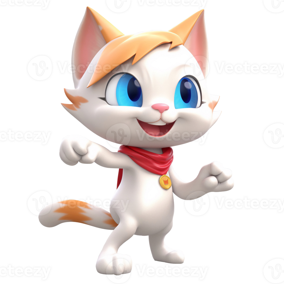 3D cute cat character png