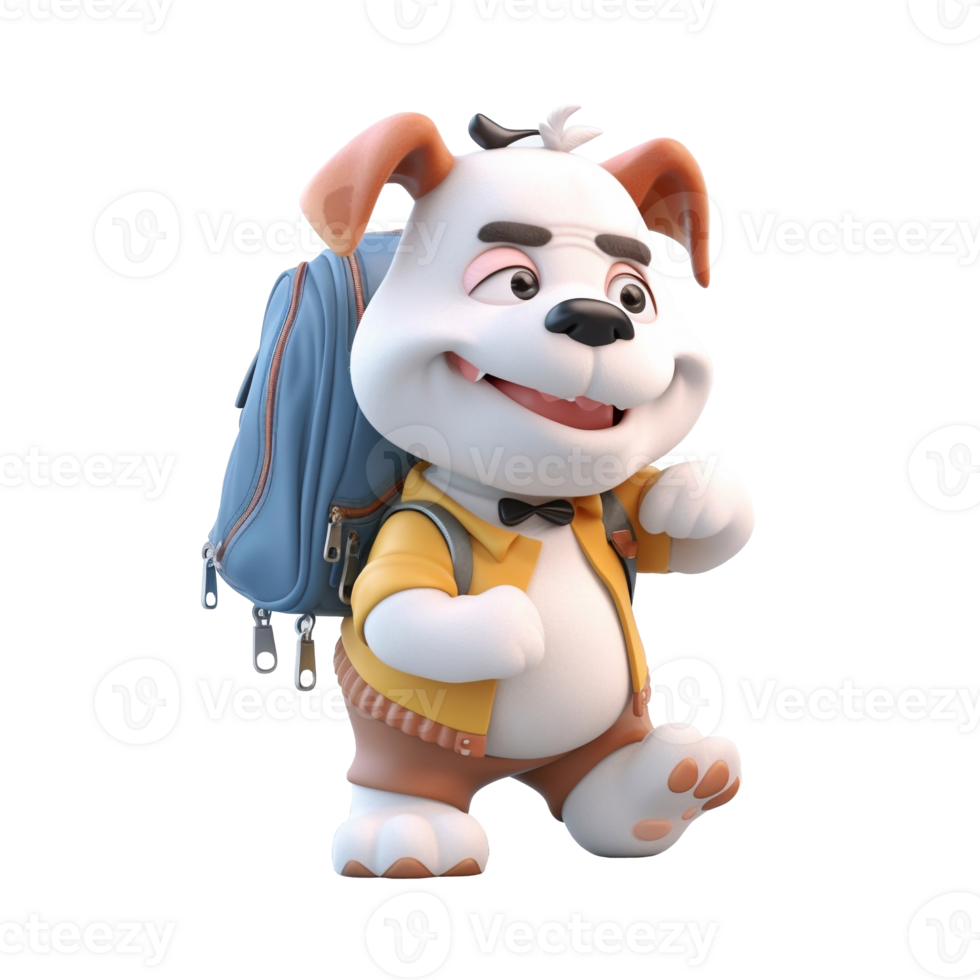 3D cute dog character png