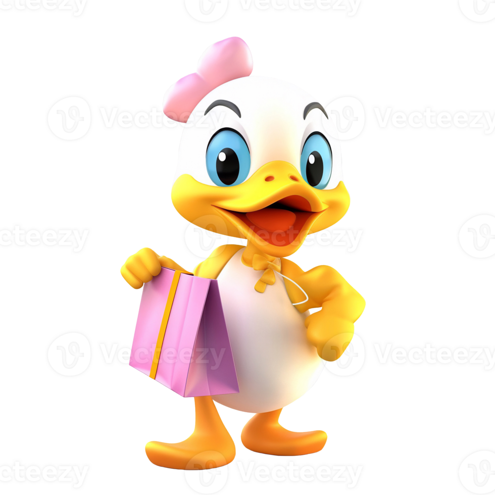 3D cute duck character png