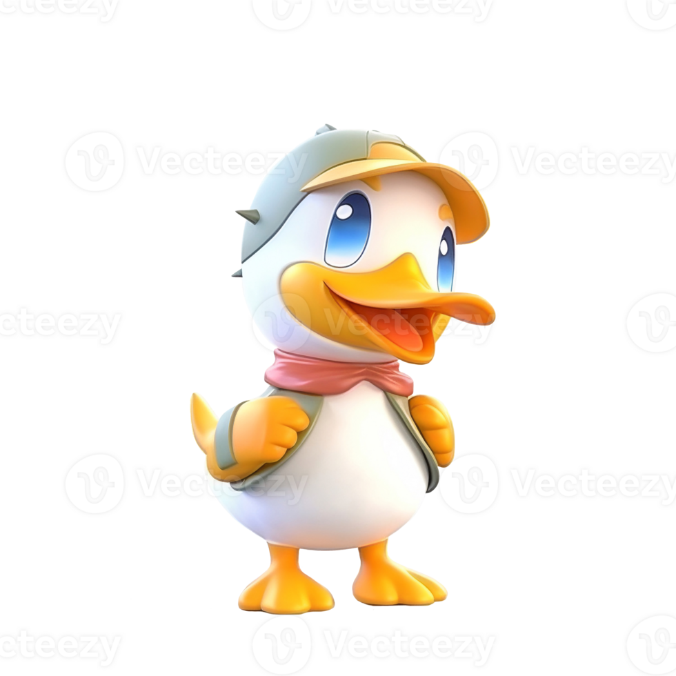 3D cute duck character png