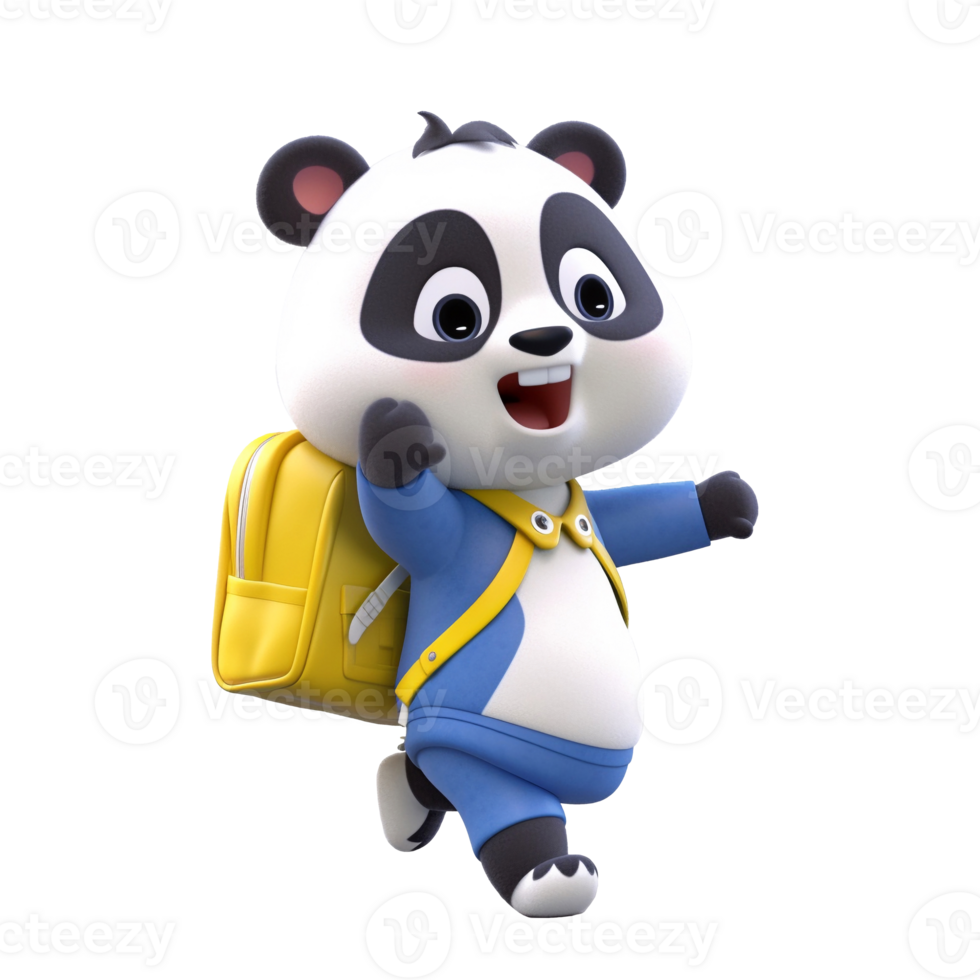 3D cute panda character png