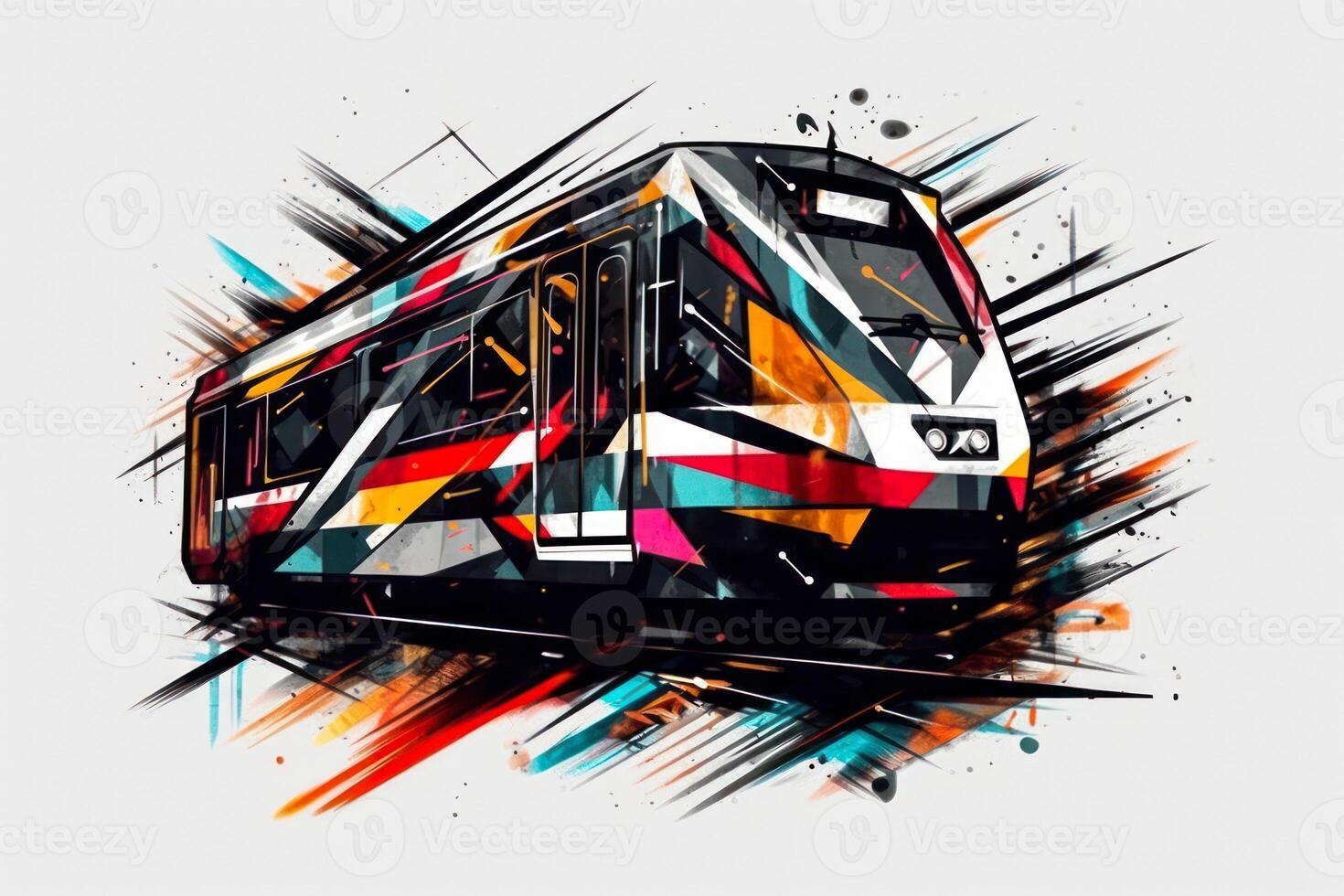 logo colorful art futuristic prototype wagon train photo