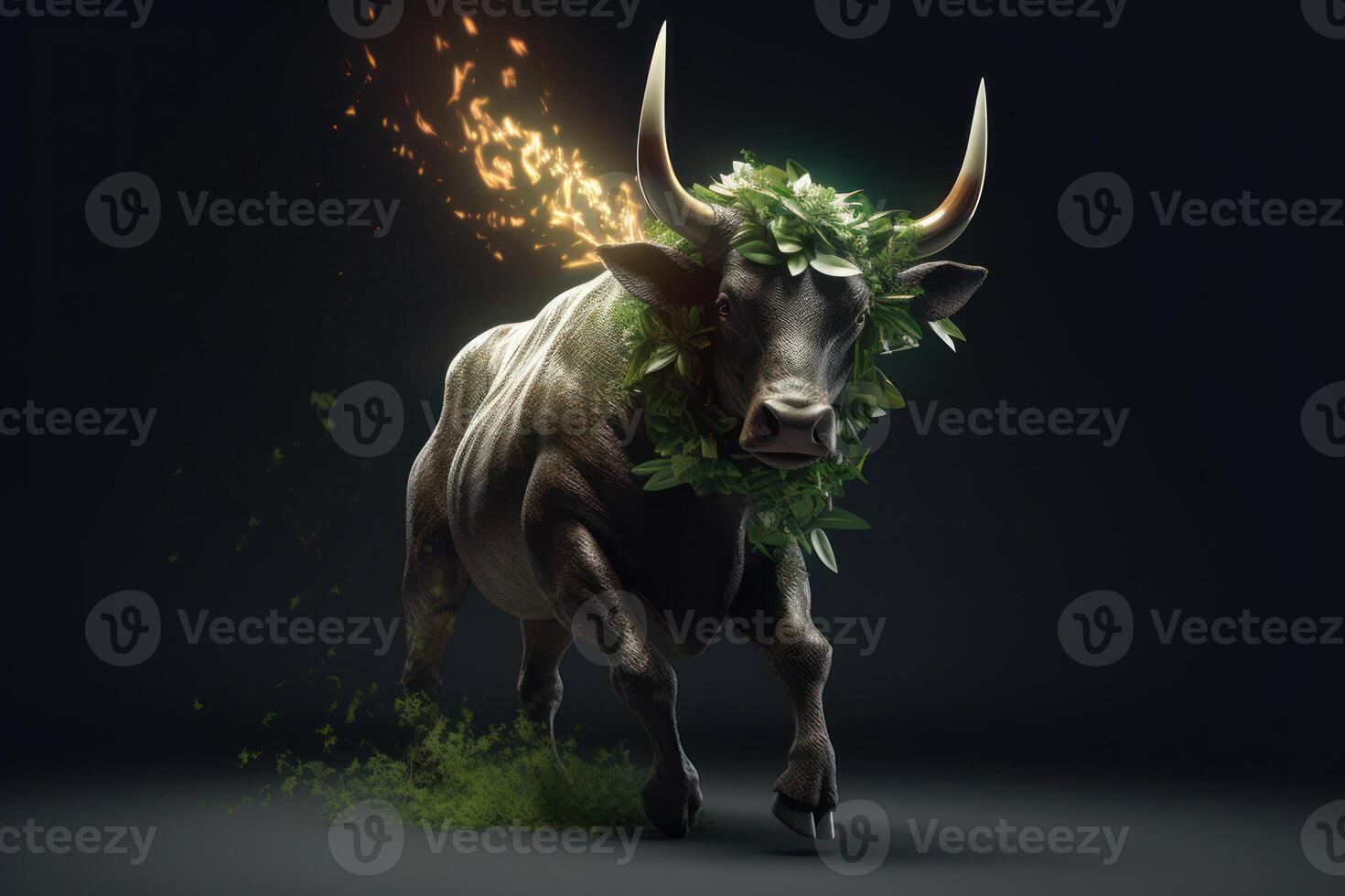 running bull, bull crypto market photo