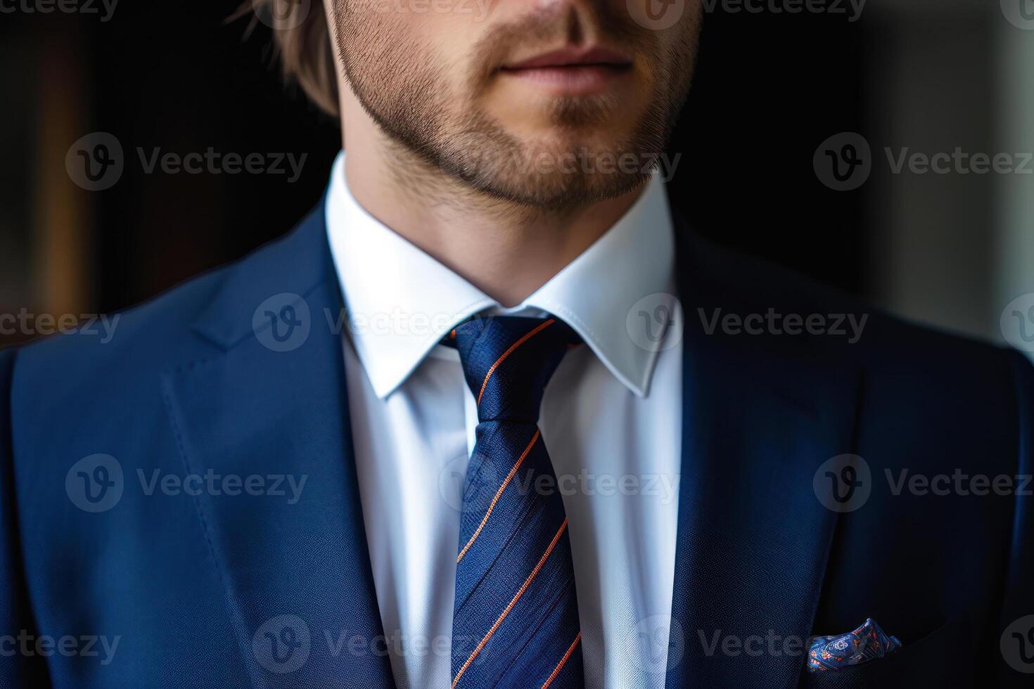 strict men suit with a tie of an office worker photo