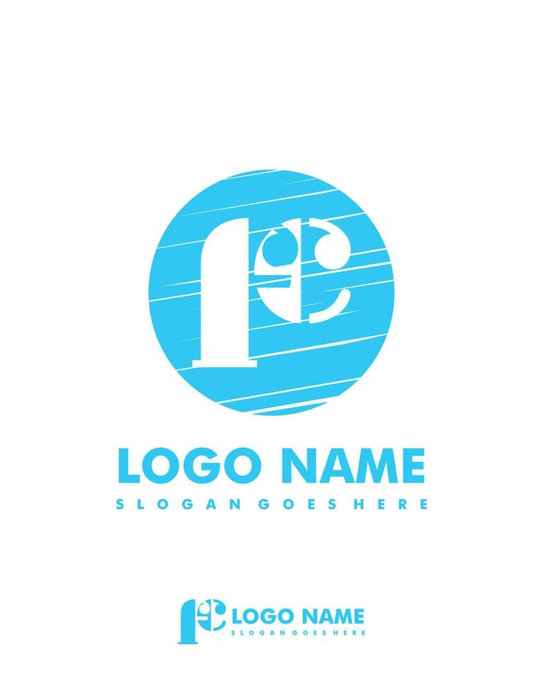 Initial FC negative space logo with circle template vector