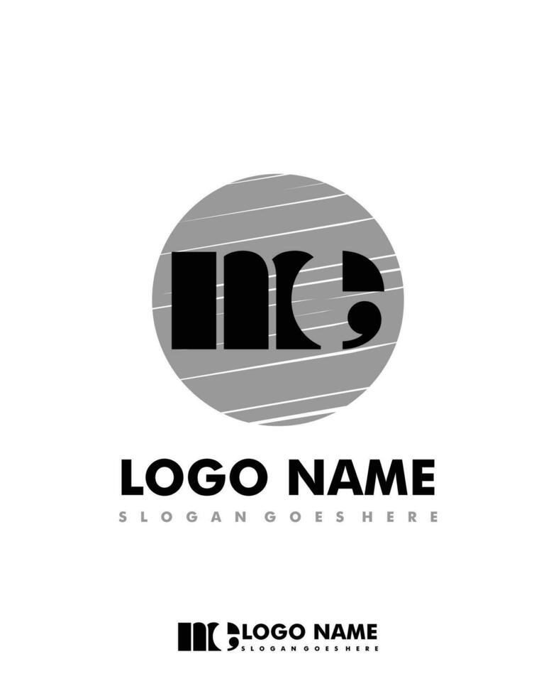 Initial ME negative space logo with circle template vector