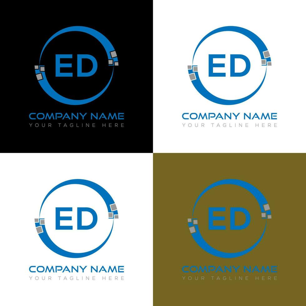 diseño creativo del logotipo de la letra ed. diseño único. vector