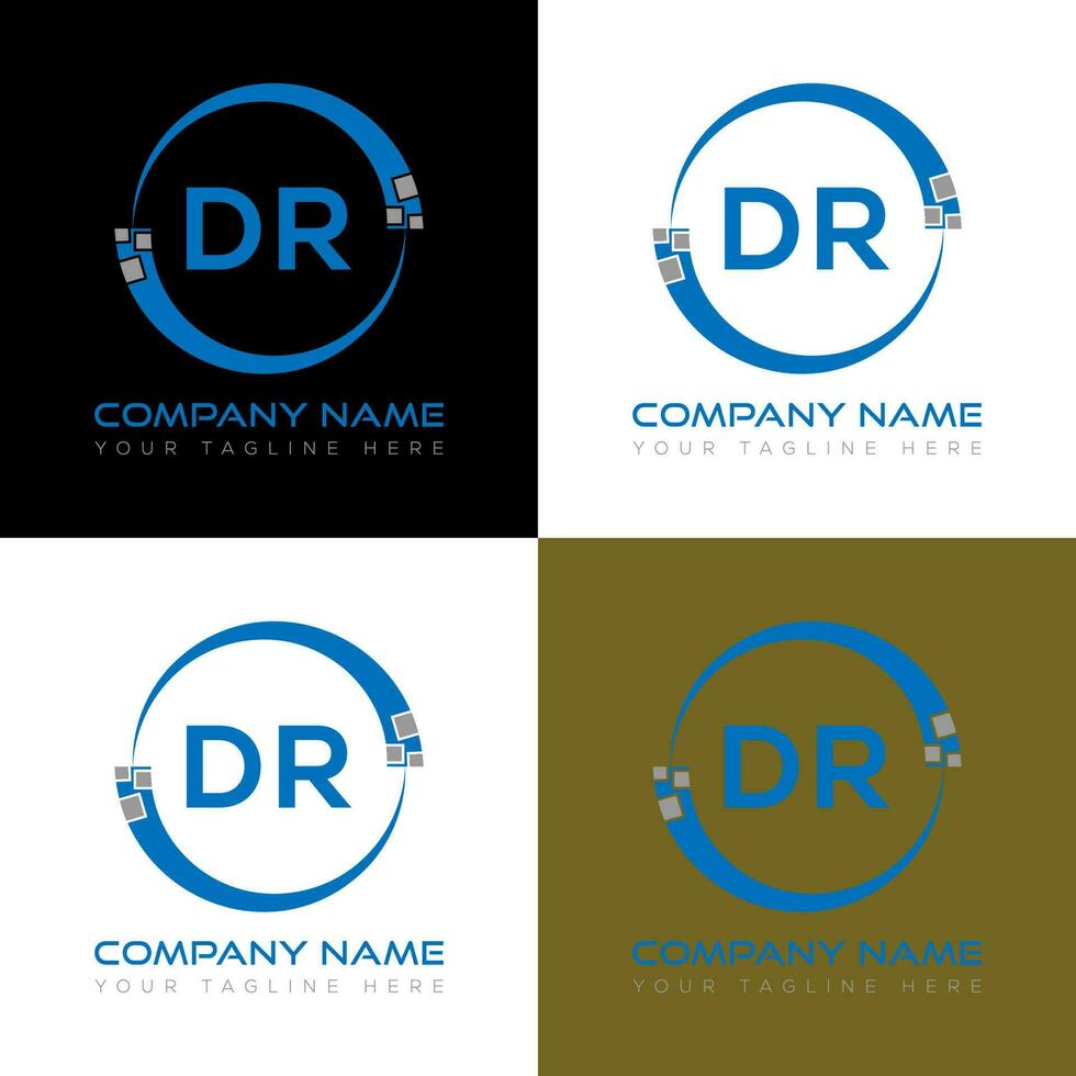 DR letter logo creative design. DR unique design. vector