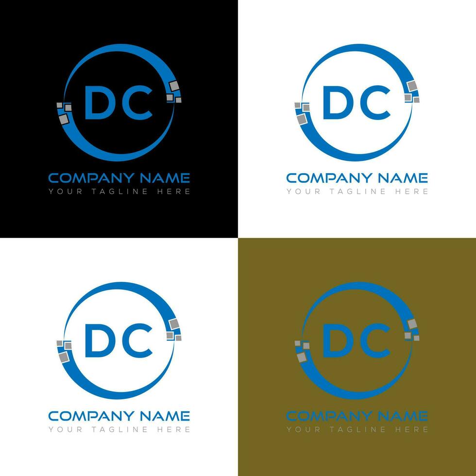 DC letter logo creative design. DC unique design. vector